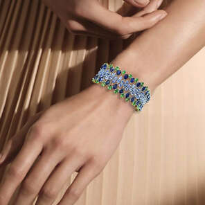 Colours Of The Karun Sapphire, Tanzanite and Peridot Stone Gold Bracelet