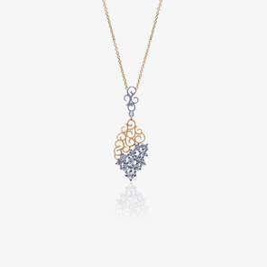 Yellow and White Gold Diamond Necklace