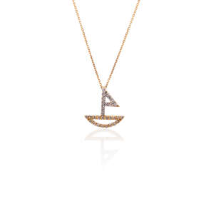 Pembe Altın Pırlanta Kolye