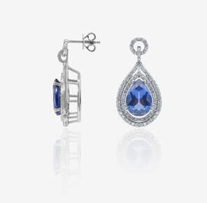 Colours Of The Karun Pırlanta ve Safir taşlı altın küpe